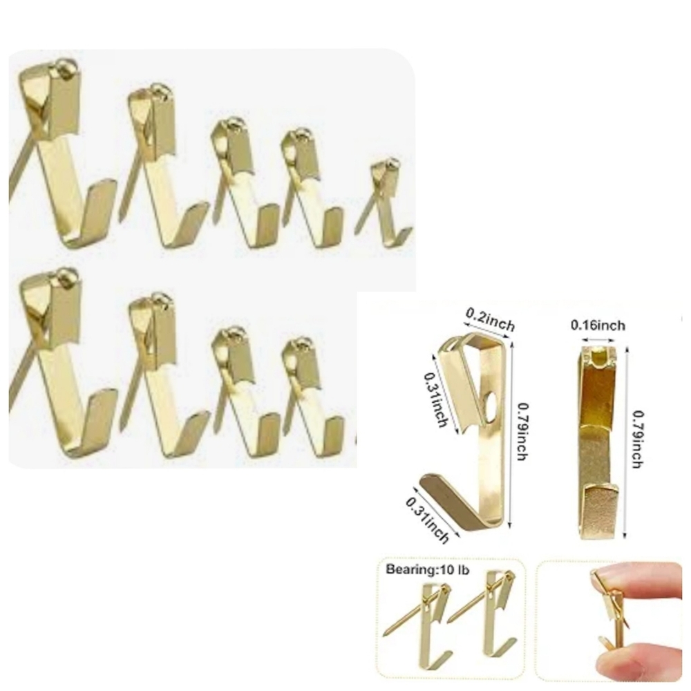 METAL Assorted Picture Hooks, 22ct
